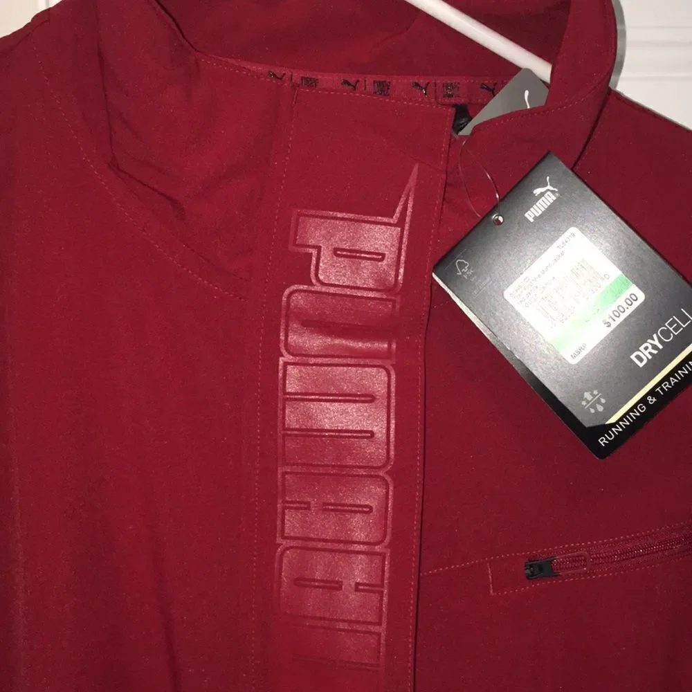 Puma New Red men’s First Mile Drycell Running Golf Training Jacket L NWT